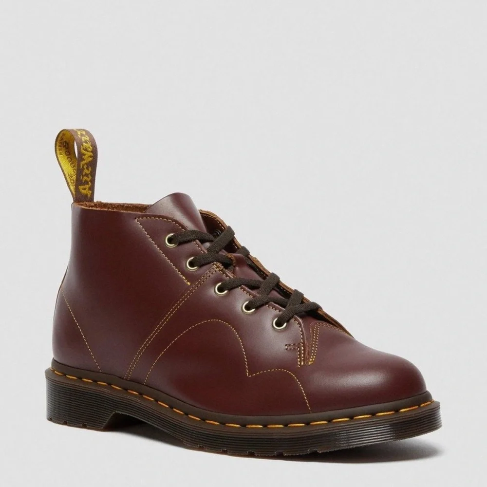 Dr. Martens Burgundy Oxblood Church Vintage Vtg Leather Boots Size 5 UK 3 - Picture 11 of 11